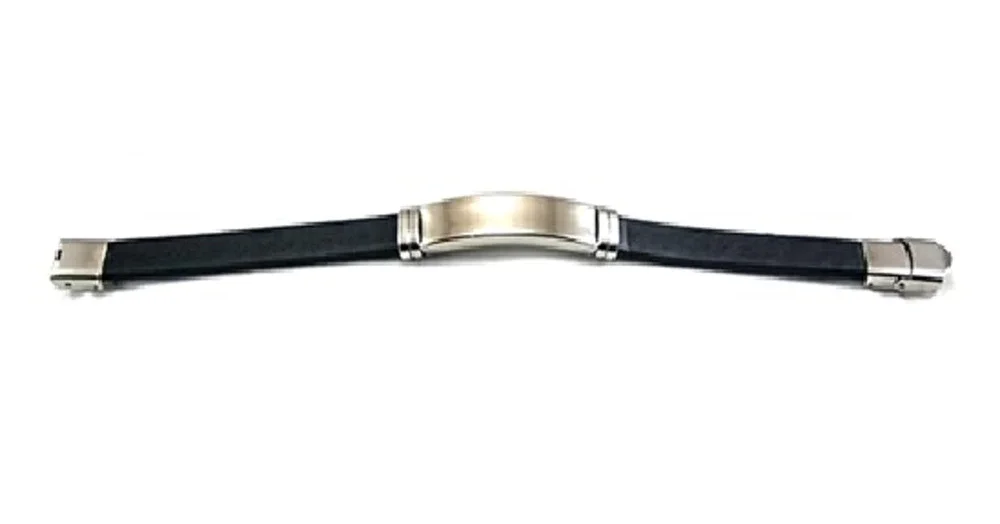 Fashion Bracelet Smooth Silicone Stainless Steel bracelets for men jewelry